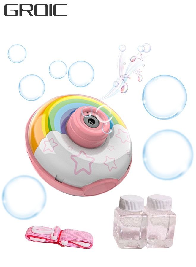 Bubble Machine for Kids,Portable Rainbow Bubble Camera Bubble Toy for Kids,Musical and Lighting Bubble Blower-Rainbow