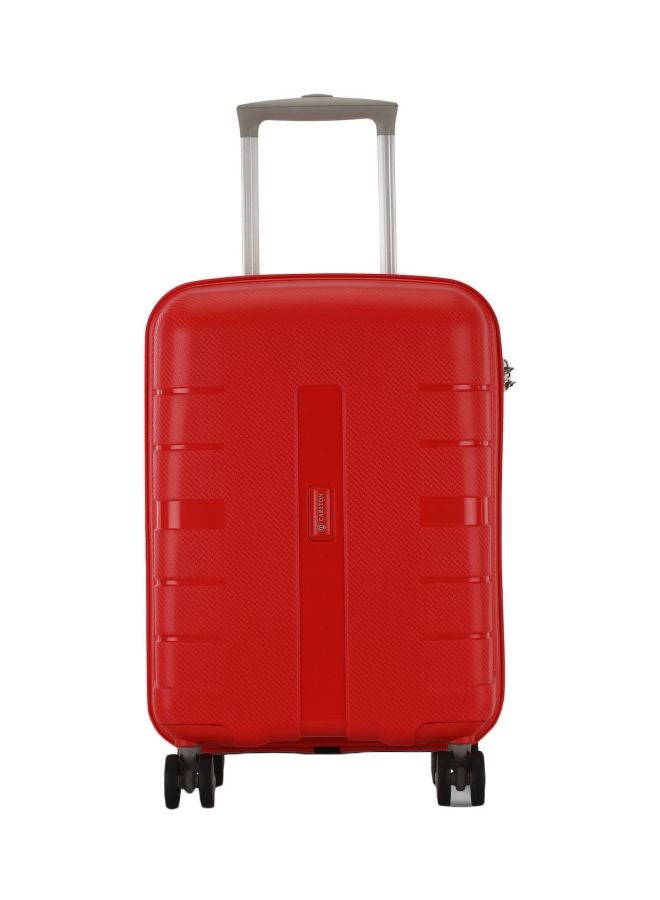 Voyager 8-Wheel Hardside Small Cabin Luggage Trolley Red/Silver/Black
