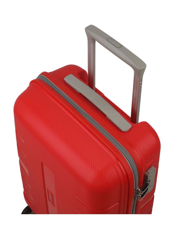 Voyager 8-Wheel Hardside Small Cabin Luggage Trolley Red/Silver/Black