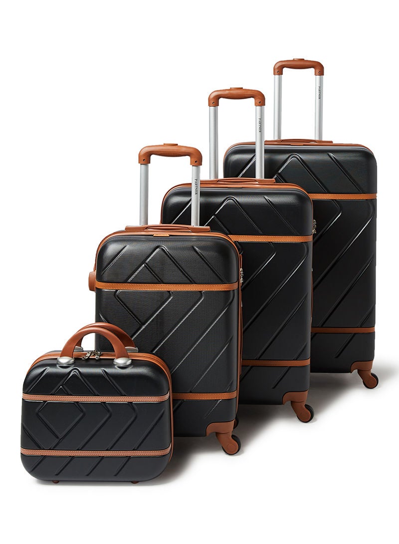 4 Piece Hardside Luggage Travel Trolley Bag Set Black