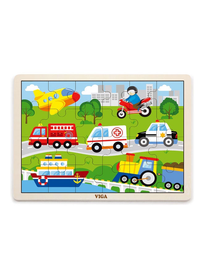 24-Piece Wooden Puzzle with Baseplate