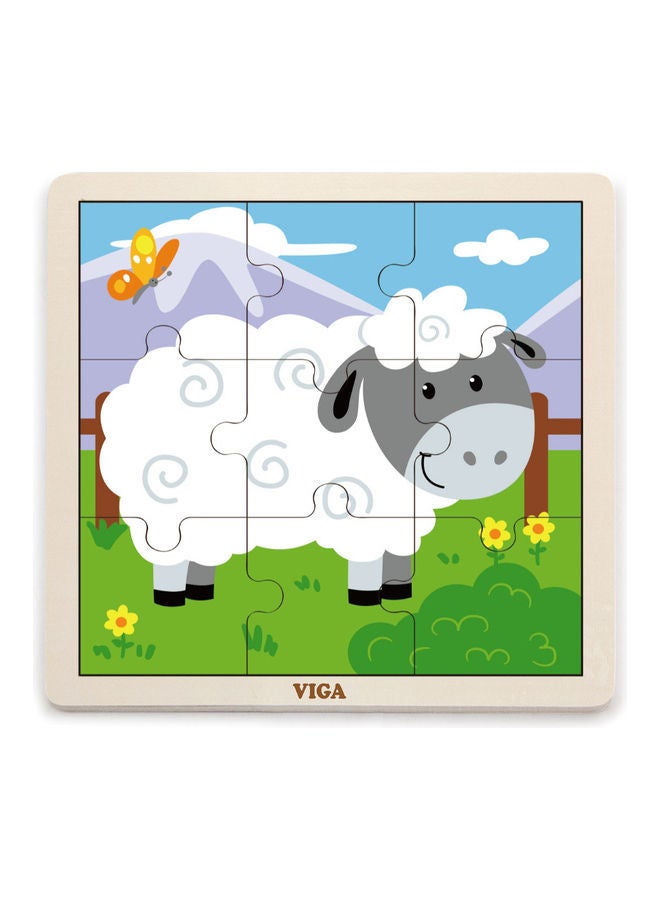 9-Piece Wooden Sheep Puzzle