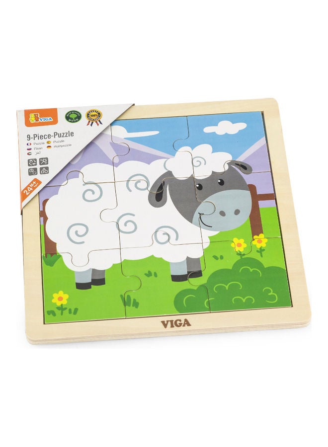 9-Piece Wooden Sheep Puzzle