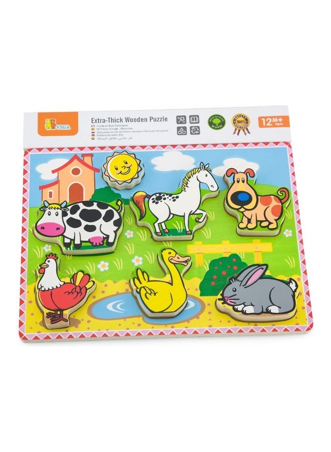 Extra-Thick Wooden Puzzle - Farm Animals