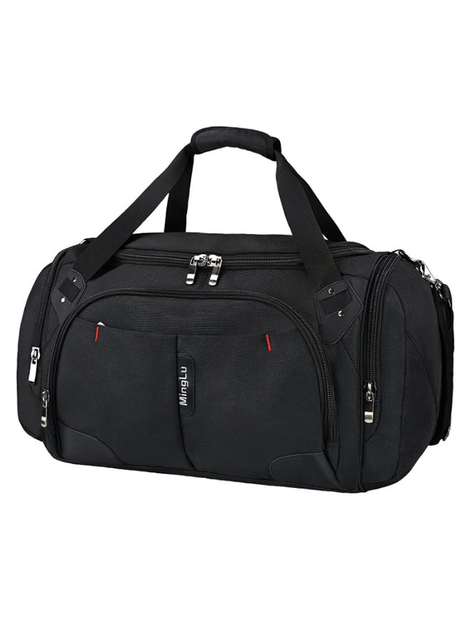 Travel Duffel Bag With Shoes Compartment Black