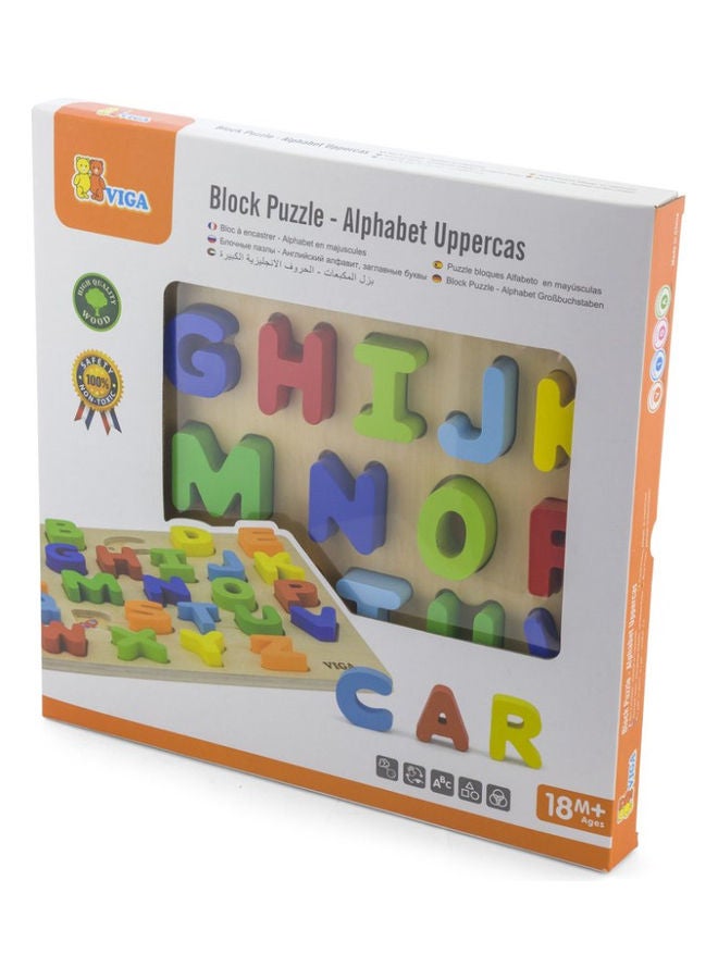 Alphabet Block Puzzle - Uppercase Letters 29.5 x 29.5 x 2cm