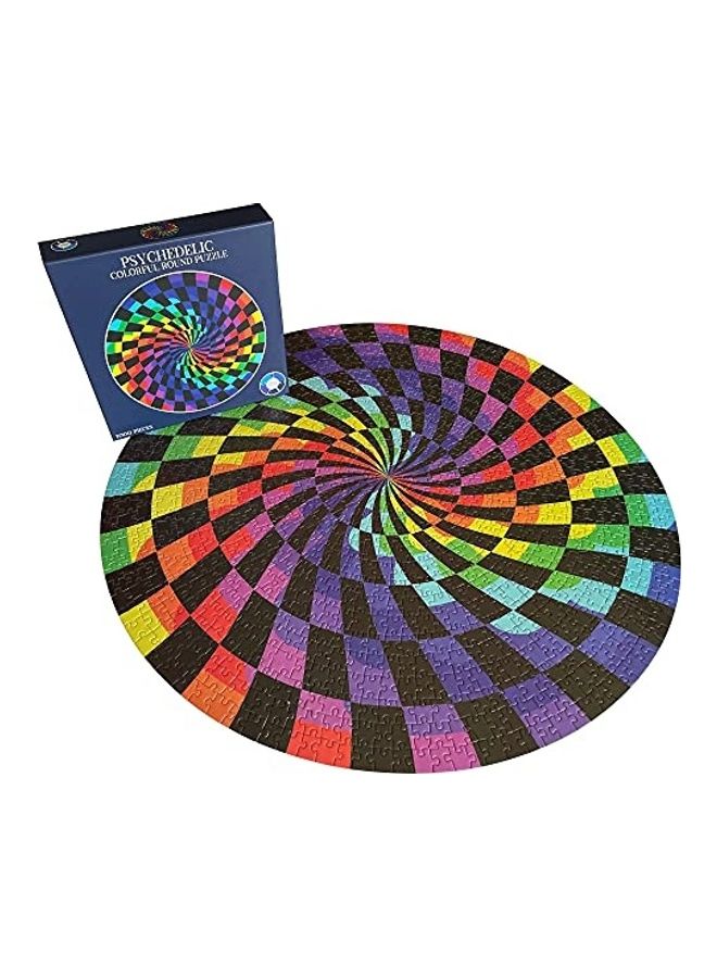 1000-Piece Psychedelic Round Puzzle Set