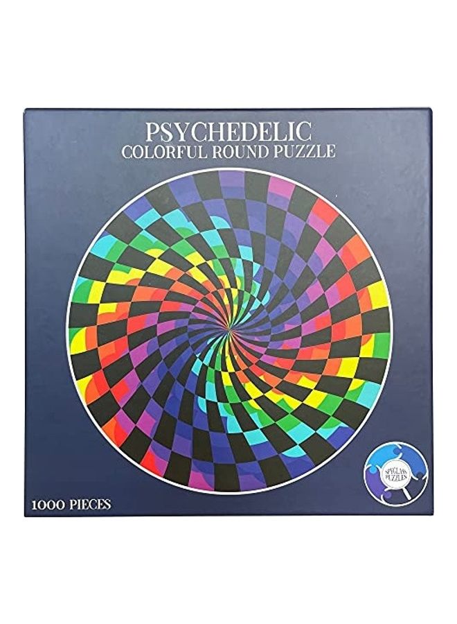 1000-Piece Psychedelic Round Puzzle Set