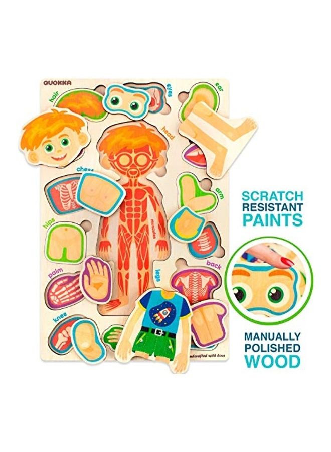2-Piece  Anatomy Learning Educational Wooden Toddler Puzzles Set
