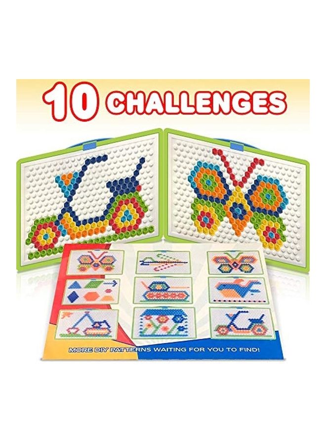 10-Challenges Fun Brain Teaser With Mushroom Peg Puzzles Toy Set