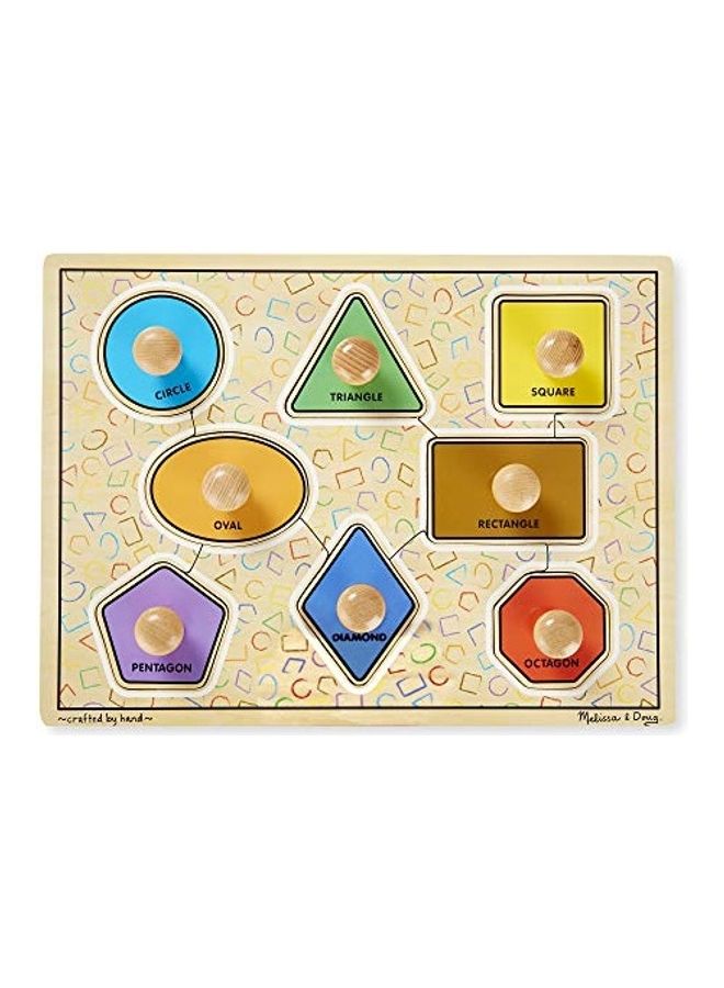 8-Piece Wooden Jumbo Knob Shapes Puzzle Set