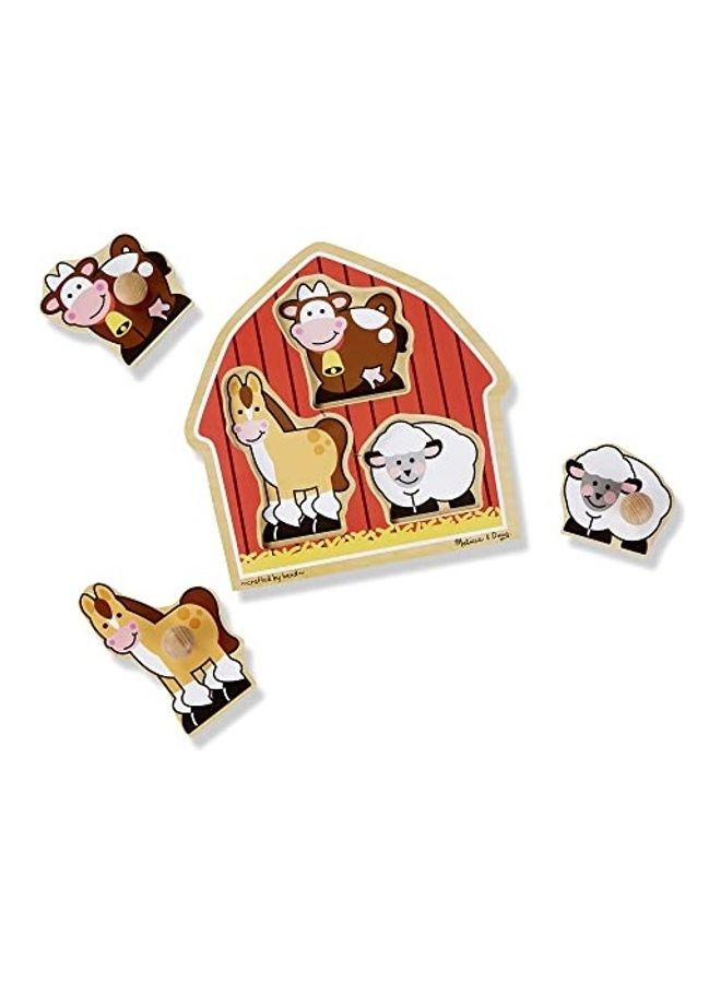 Barnyard Animals Jumbo Knob Wooden Puzzle Set