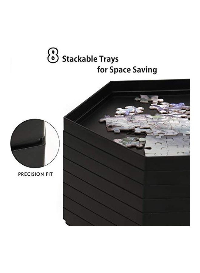 8 Hexagonal Sorting Tray Stackable Jigsaw Puzzle Sorters with Lid Accessory for Up to 1500 Piece 9.4 x 8.2 x 0.7inch