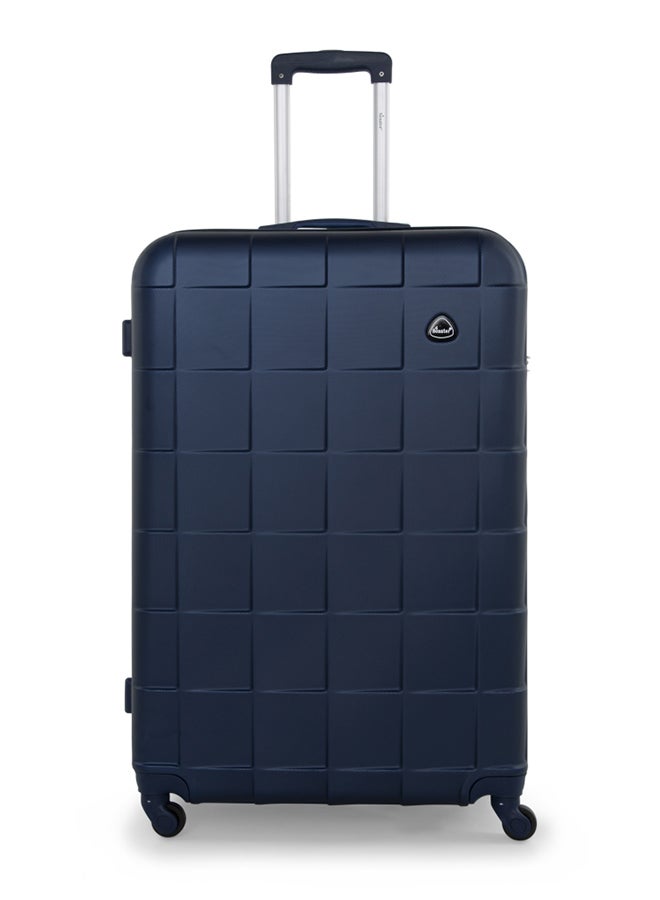 Hard Case Travel Bags Medium Checked Luggage Trolley ABS Lightweight Suitcase with 4 Spinner Wheels A207 Blue