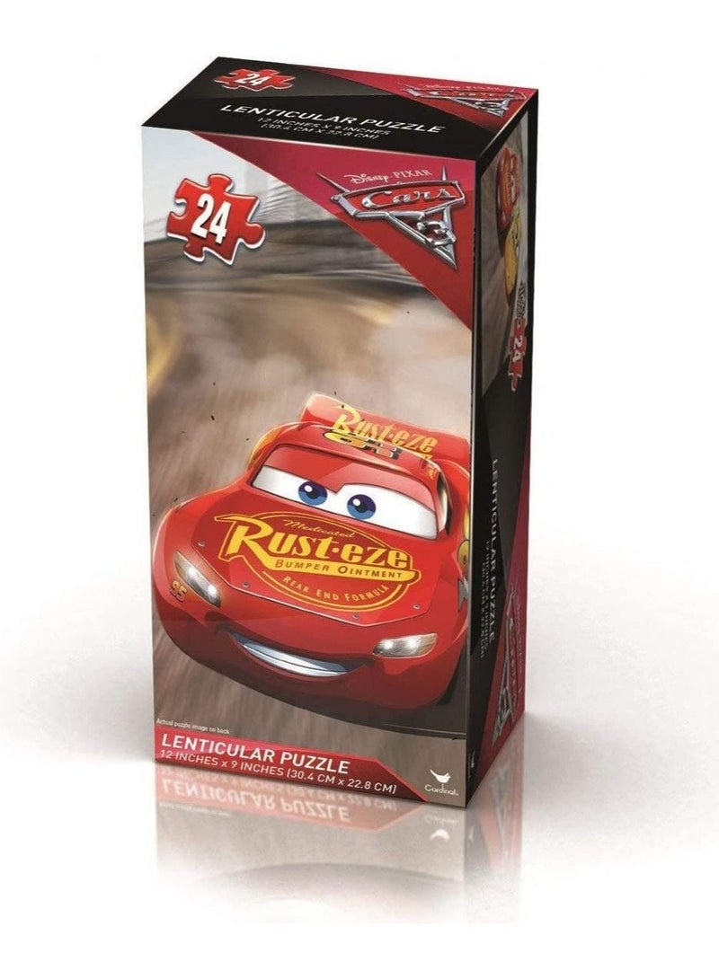 Disney-Pixar Cars 3 Lenticular 3-D Puzzle, 24-Piece