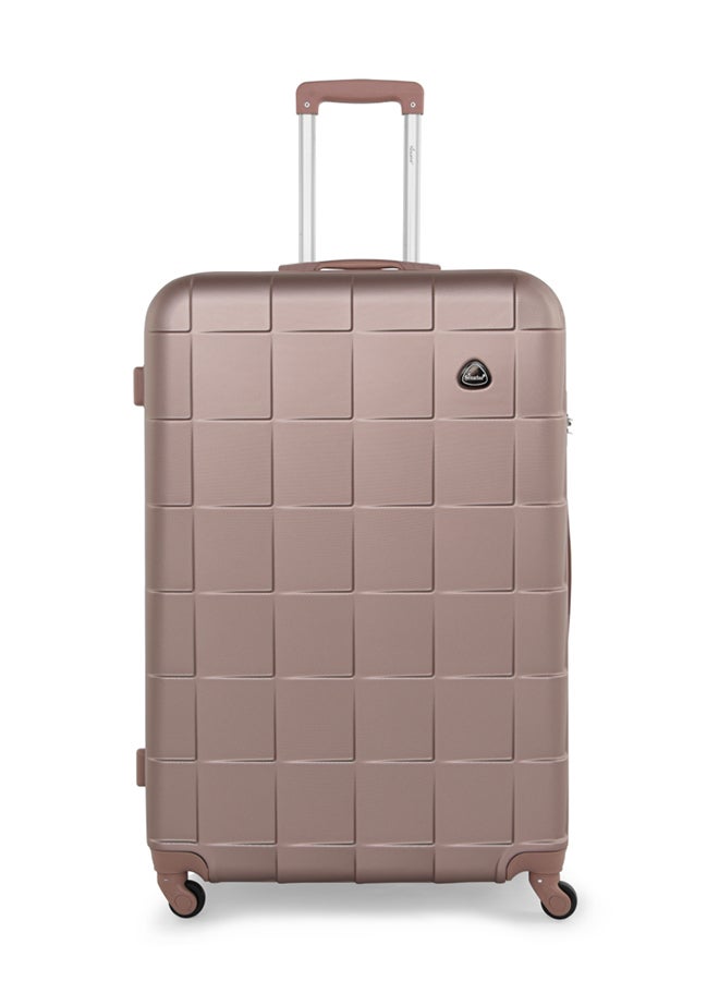 Hard Case Travel Bags Medium Checked Luggage Trolley ABS Lightweight Suitcase with 4 Spinner Wheels A207 Rose Gold
