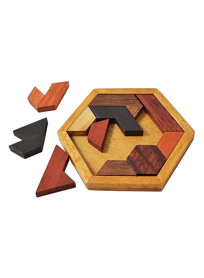 Hexagon Tangram Puzzle 5.2x4.8x0.6inch