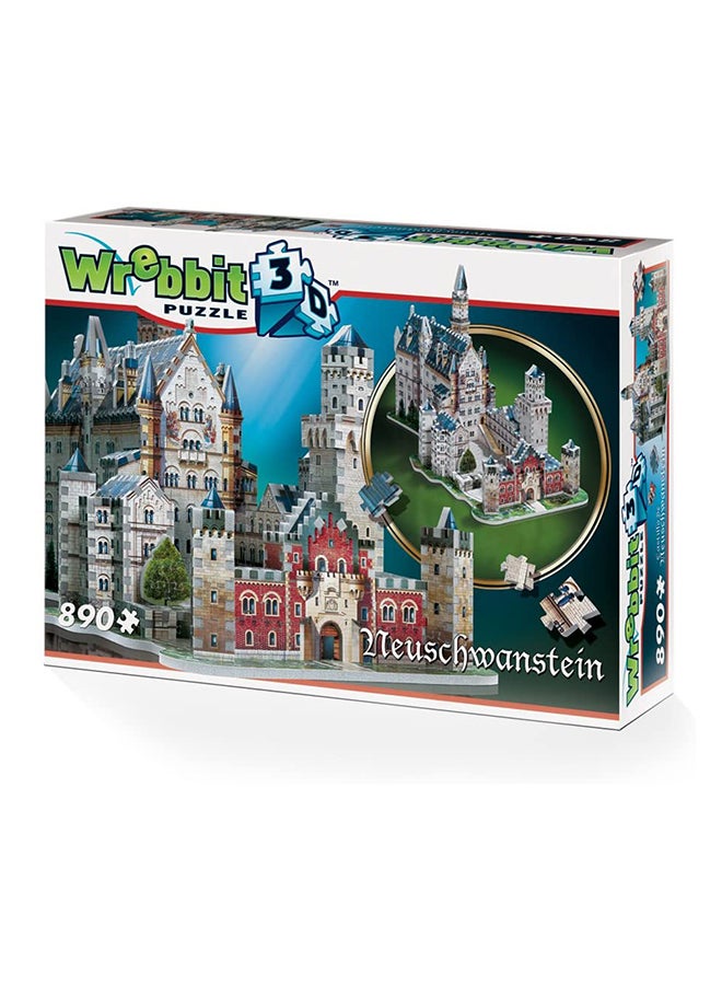890 - Pieces Neuschwanstein Castle 3D Jigsaw Puzzle 4.7 X16 X12inch