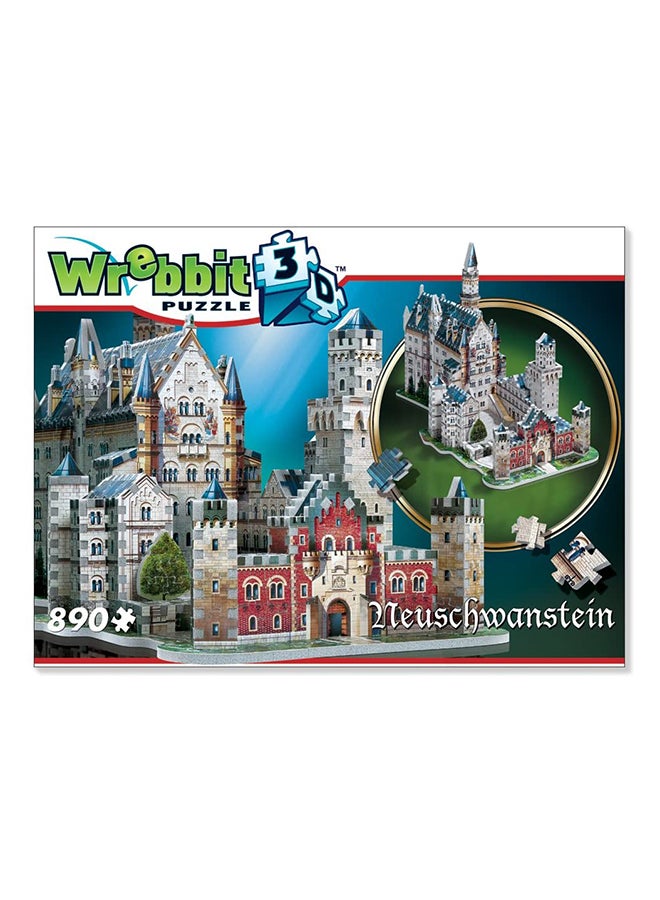 890 - Pieces Neuschwanstein Castle 3D Jigsaw Puzzle 4.7 X16 X12inch