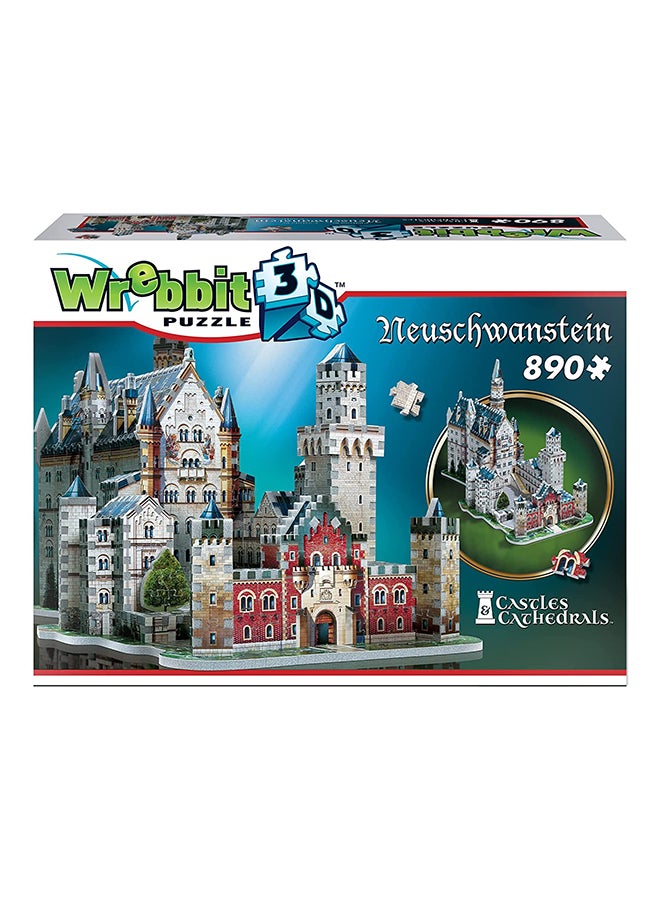 890 - Pieces Neuschwanstein Castle 3D Jigsaw Puzzle 4.7 X16 X12inch