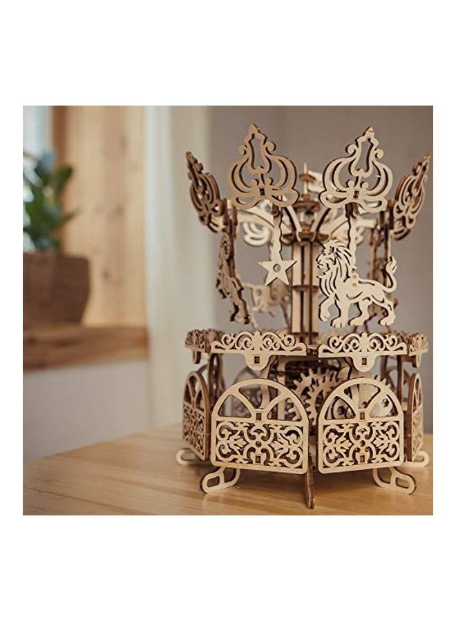 3D Wooden Puzzle Carousel Horse Toy - Merry-Go-Round Model 1.5 X14.6 X7.4inch