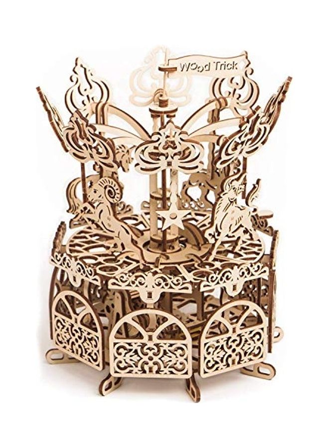 3D Wooden Puzzle Carousel Horse Toy - Merry-Go-Round Model 1.5 X14.6 X7.4inch