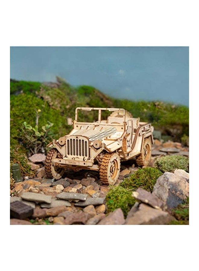 3D Wooden Puzzles - Army Jeep Mechanical Model Kit 0.7 X9 X6.1inch