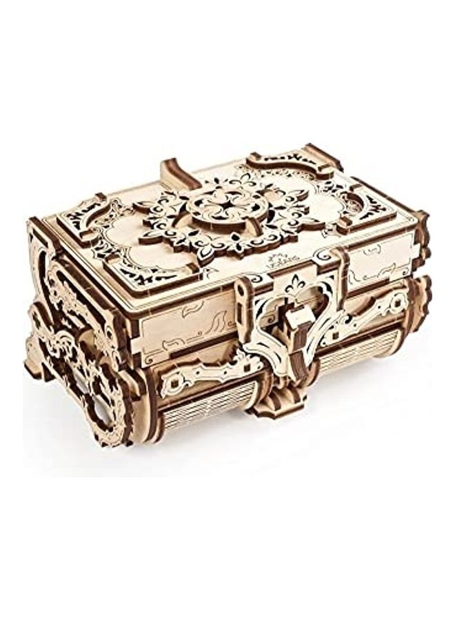 3D Puzzle Antique Wooden Box Model Kits For Adults And Teens - Laser-Cut Mechanical Model Construction Kit 1.3 X15 X6.8inch