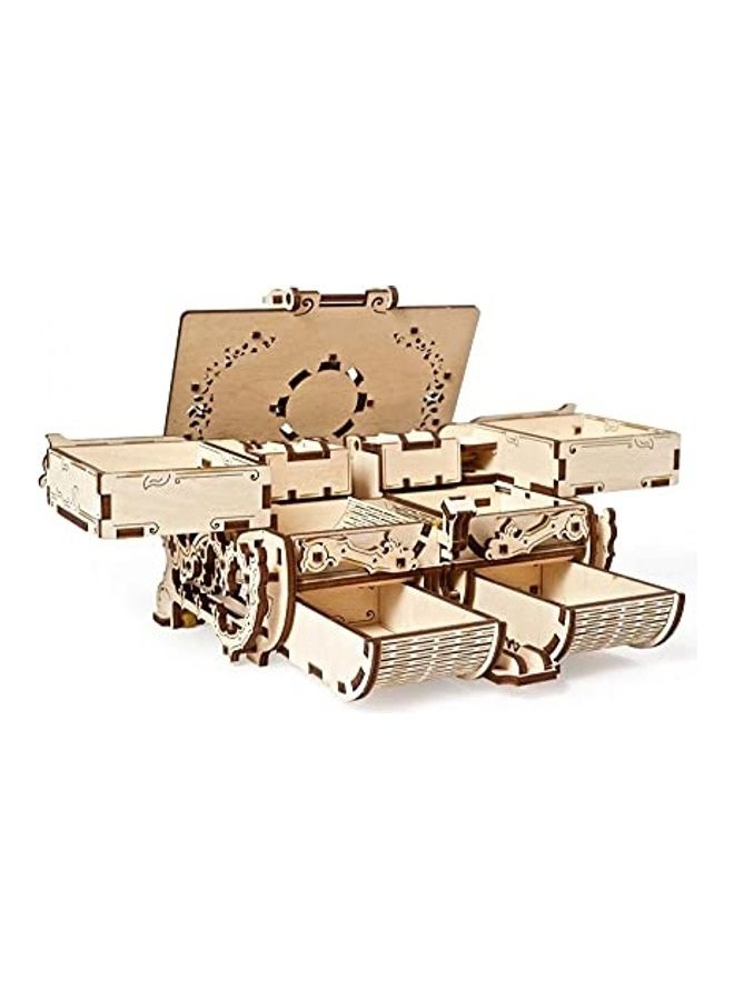 3D Puzzle Antique Wooden Box Model Kits For Adults And Teens - Laser-Cut Mechanical Model Construction Kit 1.3 X15 X6.8inch