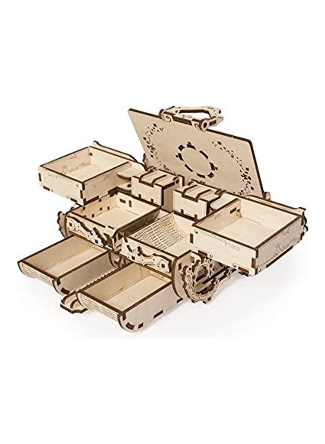 3D Puzzle Antique Wooden Box Model Kits For Adults And Teens - Laser-Cut Mechanical Model Construction Kit 1.3 X15 X6.8inch