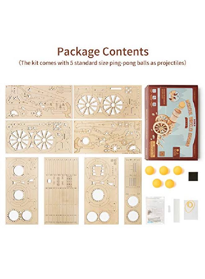 3D Wooden Puzzles Model Building Kits Cannon Toys Diy Wooden Catapult Toys For Kids Stem Educational Projects For Boys/Girls/Adults