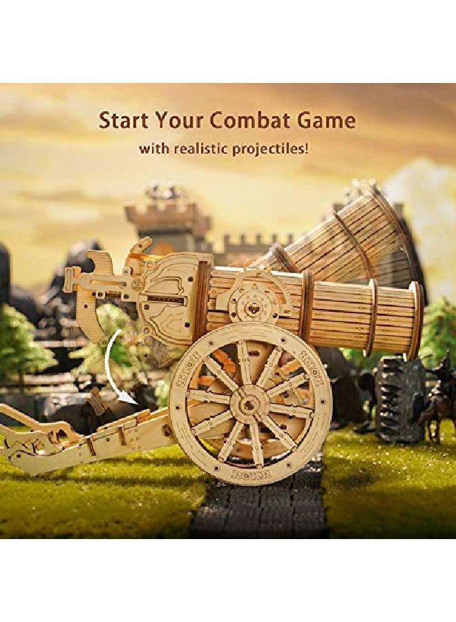 3D Wooden Puzzles Model Building Kits Cannon Toys Diy Wooden Catapult Toys For Kids Stem Educational Projects For Boys/Girls/Adults