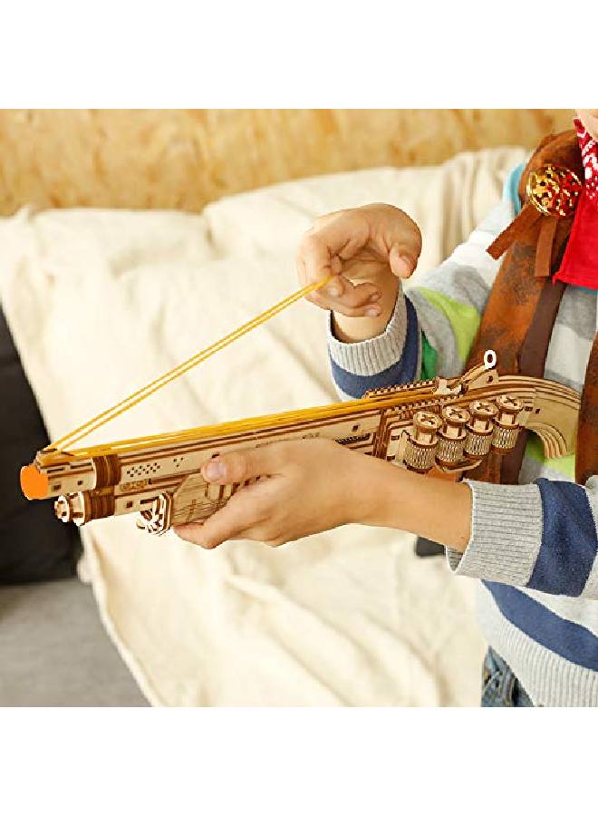 3D Wooden Puzzles Model Kit Toy Gift Mechanical Model Brain Teaser For Adults To Build Gift For Friends And Family (Shotgun Toy)