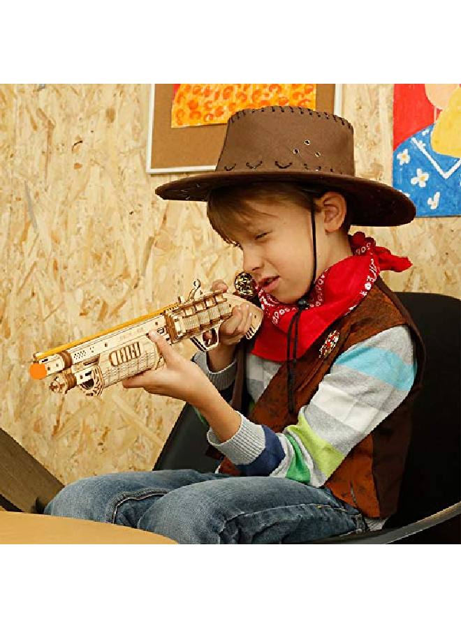 3D Wooden Puzzles Model Kit Toy Gift Mechanical Model Brain Teaser For Adults To Build Gift For Friends And Family (Shotgun Toy)