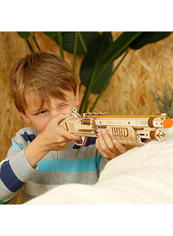 3D Wooden Puzzles Model Kit Toy Gift Mechanical Model Brain Teaser For Adults To Build Gift For Friends And Family (Shotgun Toy)