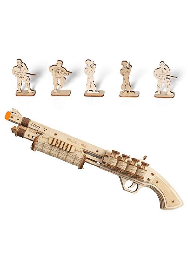 3D Wooden Puzzles Model Kit Toy Gift Mechanical Model Brain Teaser For Adults To Build Gift For Friends And Family (Shotgun Toy)