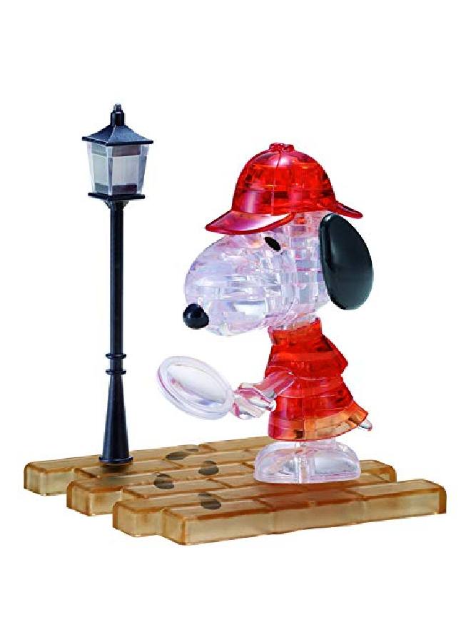 Original 3D Crystal Jigsaw Puzzle Detective Snoopy Assembly Brain Teaser Fun Yet Challenging Peanuts Model Toy Gift Decoration For Adults & Kids Age 12 & Up 34Piece (Level 1)