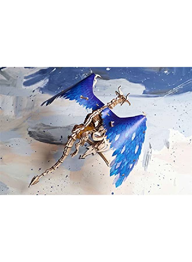 Windstorm Dragon 3D Puzzle Selfassembly 3D Wooden Puzzles For Adults And Kids Realistic 3D Dragon Puzzle Wood Model Kit With Rubber Band Motor Lasercut Wooden Puzzle Mechanical Toy