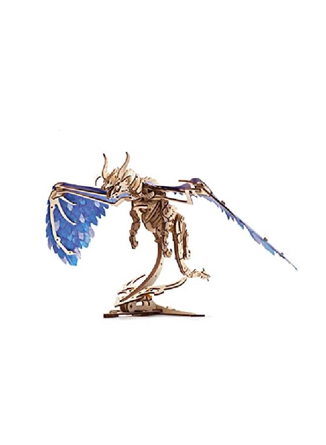 Windstorm Dragon 3D Puzzle Selfassembly 3D Wooden Puzzles For Adults And Kids Realistic 3D Dragon Puzzle Wood Model Kit With Rubber Band Motor Lasercut Wooden Puzzle Mechanical Toy
