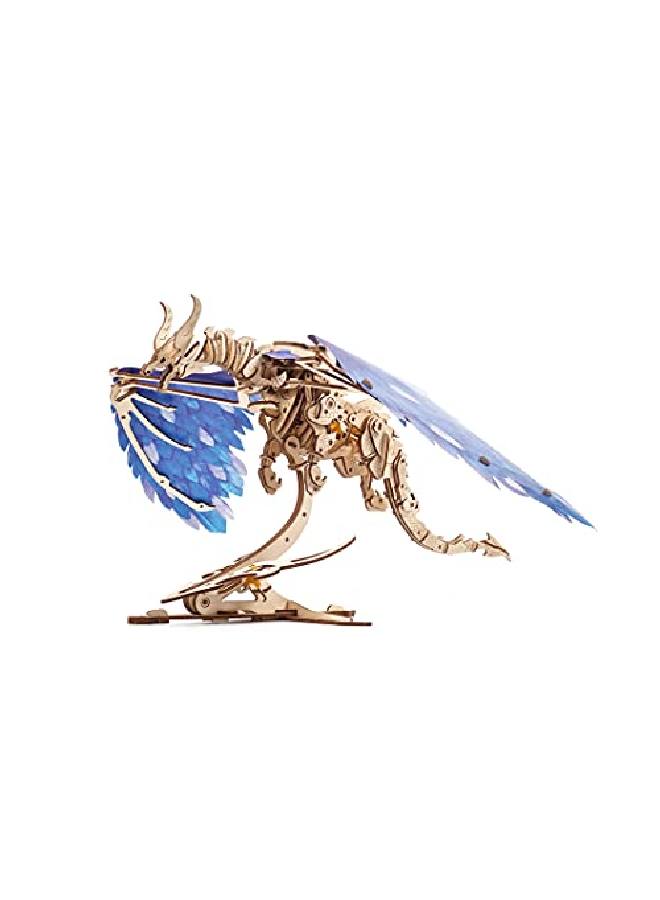 Windstorm Dragon 3D Puzzle Selfassembly 3D Wooden Puzzles For Adults And Kids Realistic 3D Dragon Puzzle Wood Model Kit With Rubber Band Motor Lasercut Wooden Puzzle Mechanical Toy