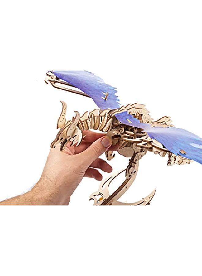 Windstorm Dragon 3D Puzzle Selfassembly 3D Wooden Puzzles For Adults And Kids Realistic 3D Dragon Puzzle Wood Model Kit With Rubber Band Motor Lasercut Wooden Puzzle Mechanical Toy