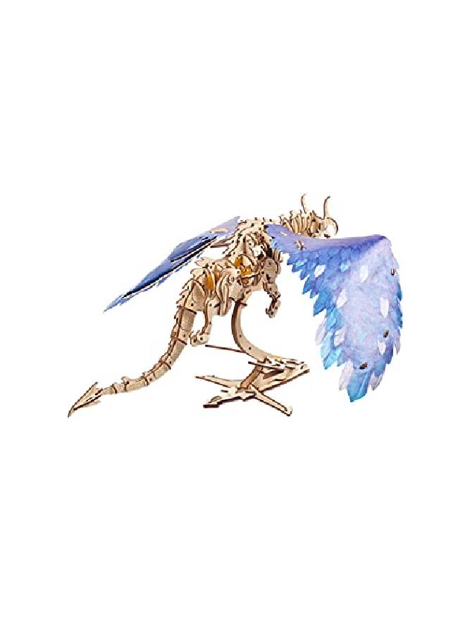 Windstorm Dragon 3D Puzzle Selfassembly 3D Wooden Puzzles For Adults And Kids Realistic 3D Dragon Puzzle Wood Model Kit With Rubber Band Motor Lasercut Wooden Puzzle Mechanical Toy