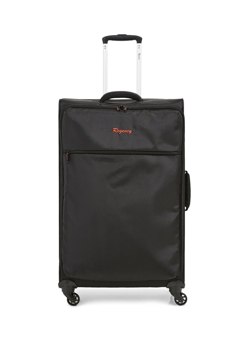 Softside Large Check in Luggage Trolley Black
