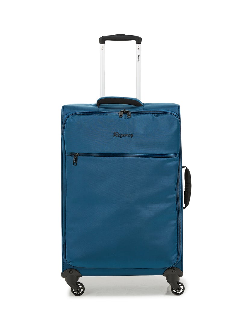 Softside Medium Check in Luggage Trolley Turquoise