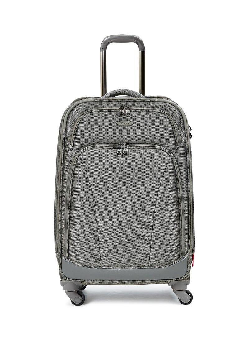 Cruiser Softside Medium Check in Luggage Trolley Silver