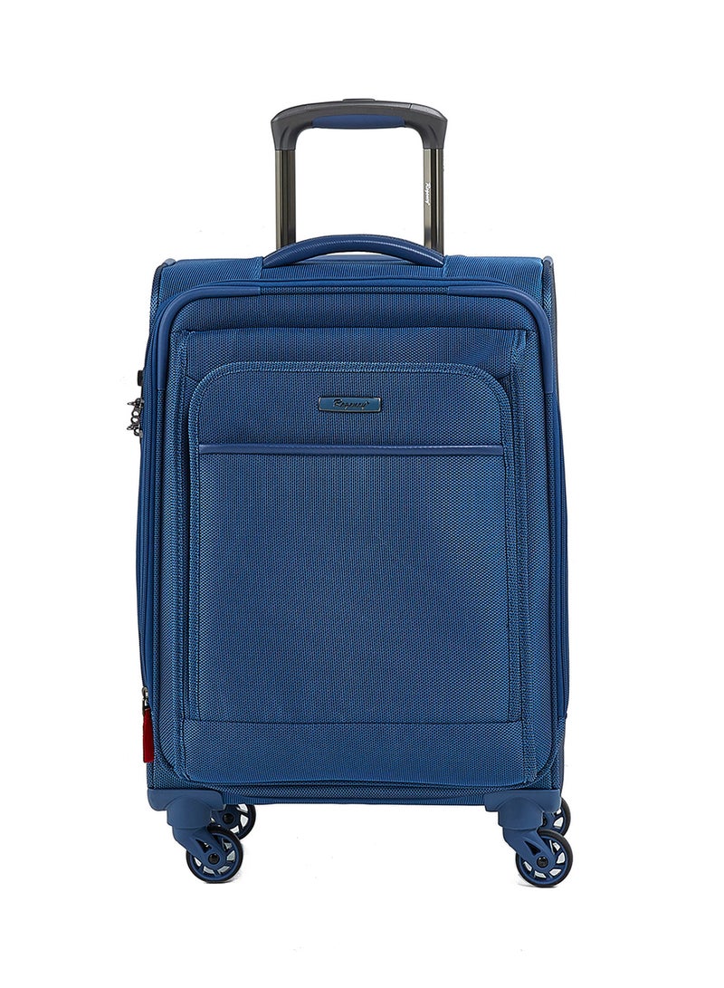 Softside Small Cabin Luggage Trolley Blue