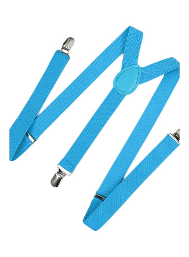 Clip On Suspenders Elastic Y-Shape Back Formal Braces Blue