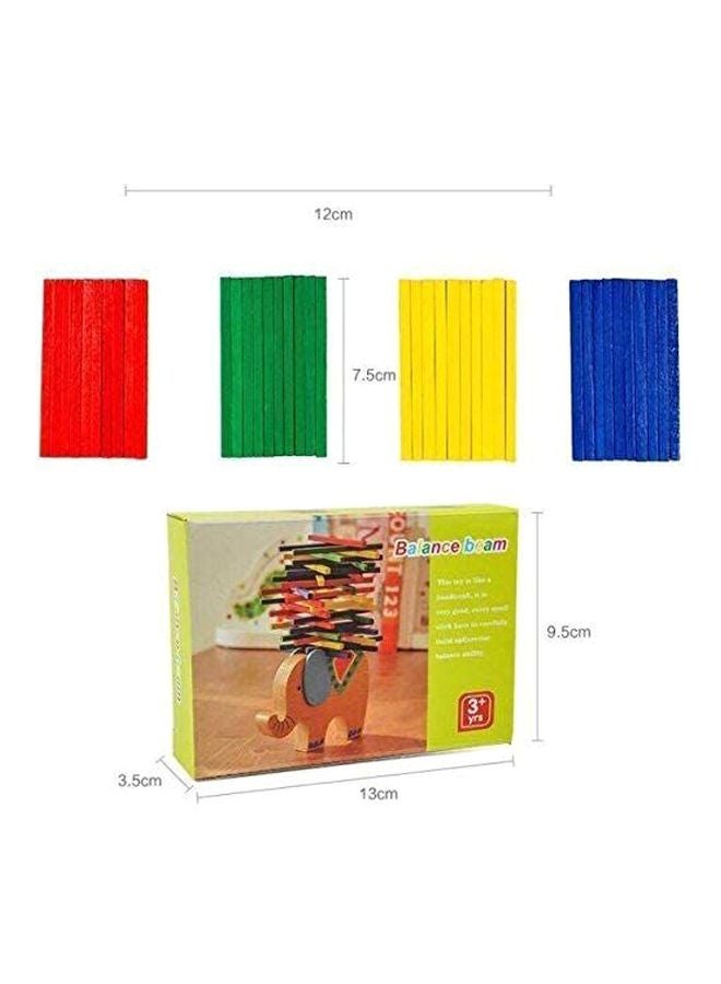 40-Piece Elephant Balance Beam Toy 12x8cm