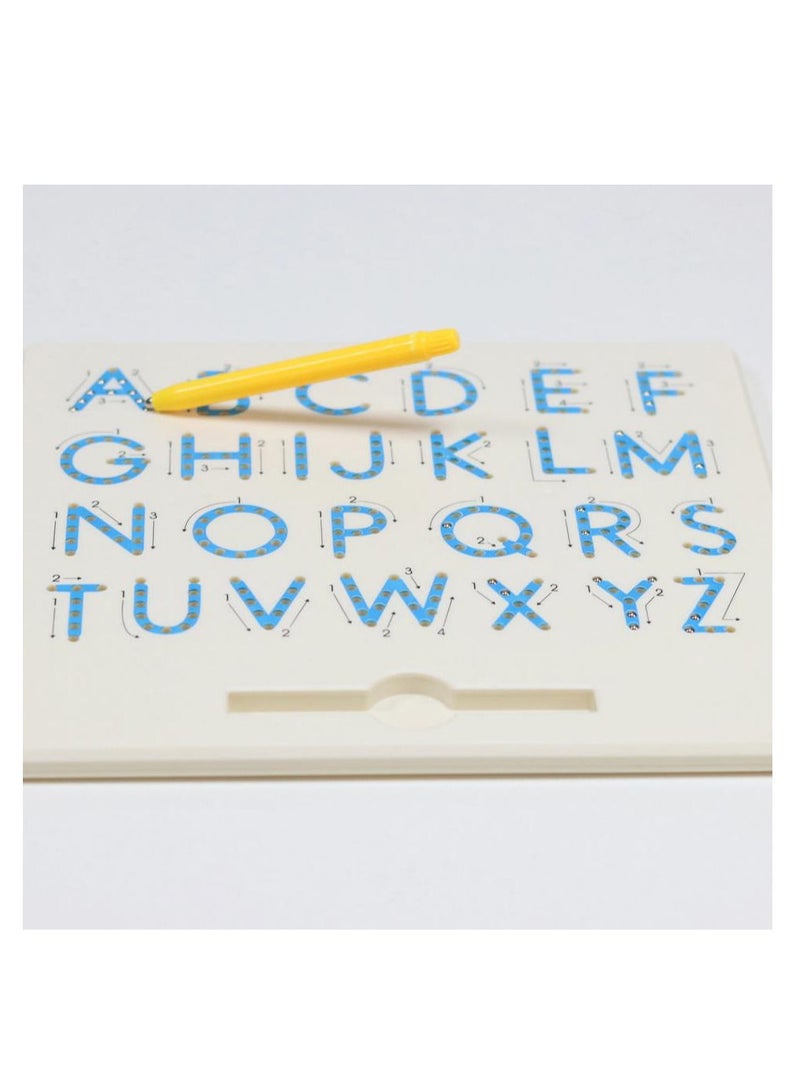 Fun educational board for learning English letters.
