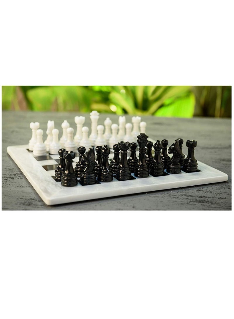 RADICALn Large Handmade White and Black Marble Full Chess Board Game for Kids and Adult- Home Décor Sets